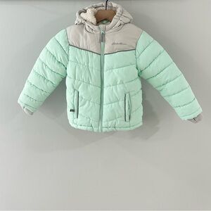 Eddie Bauer Toddler Girls Hooded Down Jacket Aqua Size 4T